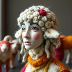 A felted artwork on display at an exhibition