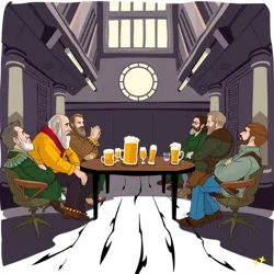 Brewmasters' Council in session, discussing brewing policies