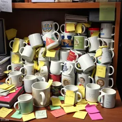 A collection of mismatched mugs