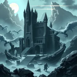 A dark and foreboding depiction of the Ruins of the Nightspire, the Brotherhood's birthplace