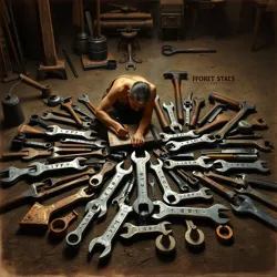 Tools arranged in pattern