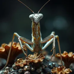 A Platinum Praying Mantis undergoes its first metallic enhancement ritual