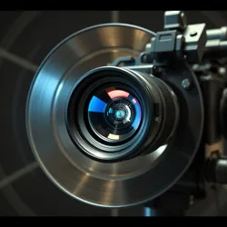 A complex camera setup with curved tracks