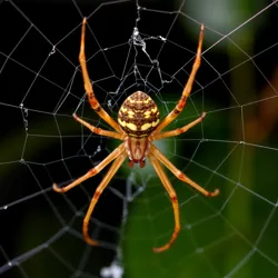 "A Carapax Spider weaving its web in Eldergrove"