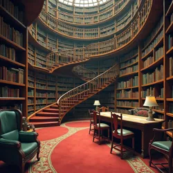 A twisted library corridor