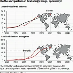 A visualization showing the gradual recovery of global economic indicators from 2026-2030, highlighting the structural changes in international trade patterns