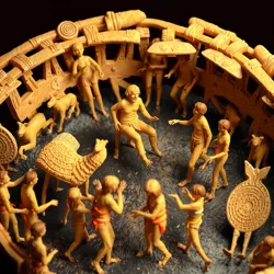 A Neolithic celebration featuring a circle dance around a central altar