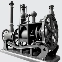 Early steam engine used during the Industrial Revolution