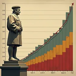 A statistical representation showing the typical economic trajectory under autocratic rule