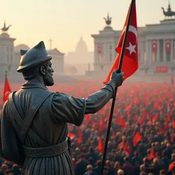 A massive political rally showing the scale of modern autocratic influence