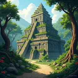 Ancient temple ruins in jungle