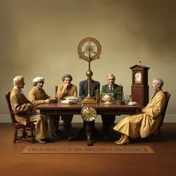 Cabinet meeting with objects