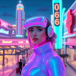 Neon cityscape from Mall Dreams 2