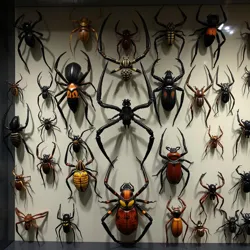 Collection of various toxic arthropods in display