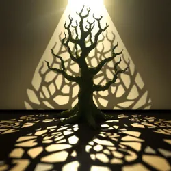 Illustration of Light and Shadow Art installation in Arboreal society