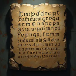 A rare preserved tablet showing pristine Shadowscript characters, discovered in the [Chambers of Eternal Silence](#)