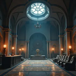 The historic Grand Chamber of Negation, where the Nullcasters Conclave has convened since the Age of Shadows