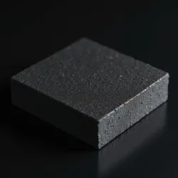 A laboratory sample of Shadowmatte coating showing its characteristic non-reflective properties under intense illumination