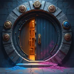 The imposing entrance to the Vault of Forbidden Pigments