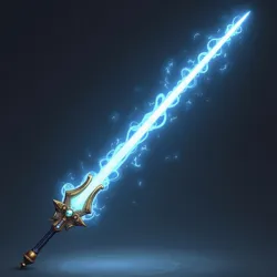 A ceremonial plasmic lance carried by honor guards of the [Cyber Paladins](/wiki/wars-of-the-cosmos-1/cyber-paladins), its blue-white plasma contained within ornate gilded containment fields