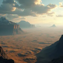 A view of the Pantocrator's Landmass from beyond its artificial atmosphere, showing the vast geometric patterns of its surface stretching to the horizon