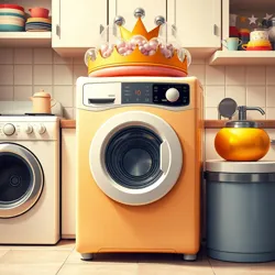 Smiling washing machine with bubble crown