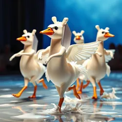 Dancing milk cartons performing ballet