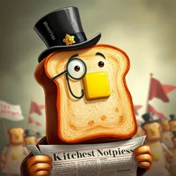 Sir Toast leading the famous March of the Appliances during the Great Appliance Uprising