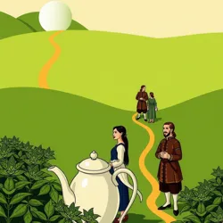 Illustration of the Tea Leaf Scuffle at Leafshire