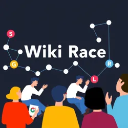 A colorful illustration of people playing a game with connected nodes and lines