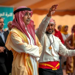 A traditional calligrapher and dancer performing at the Calligraphy and Dance Showcase