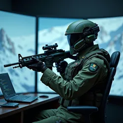 Computer simulation of a mechanized leader engaging in multi-theater combat operations