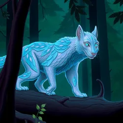 A depiction of the Glimmer Beast in the forest