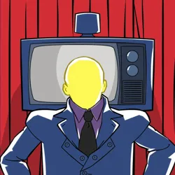 An illustration of the Infamous Invisible Man accidentally revealing himself on television