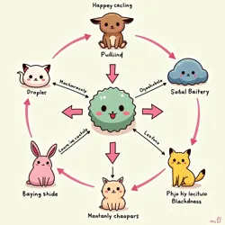 A visualization of the fundamental principles of theoretical cuteness, showing the interaction between aesthetic, psychological, and social dimensions