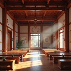 The main training hall of the Celestial Grace Academy, where Peace Envoys received their education